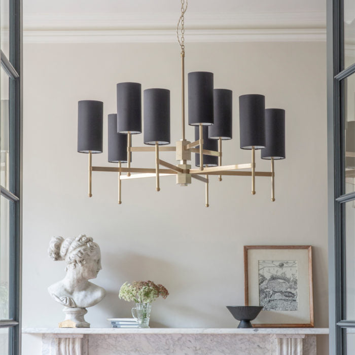 Large Stem Chandelier with Silk