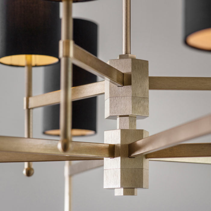 Large Stem Chandelier with Silk