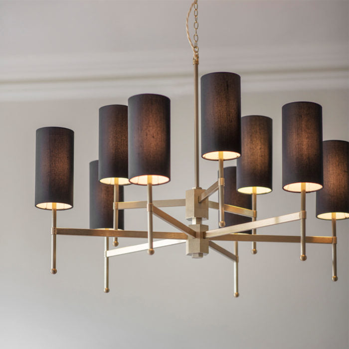 Large Stem Chandelier with Silk