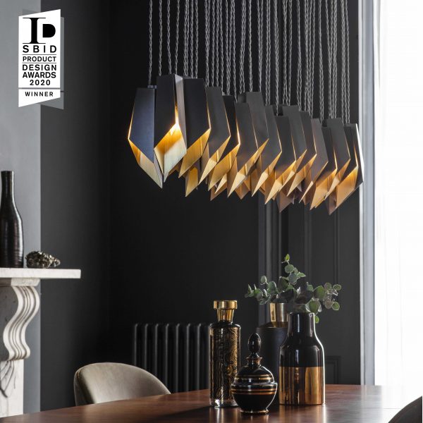 Bronze Fold Linear Chandelier