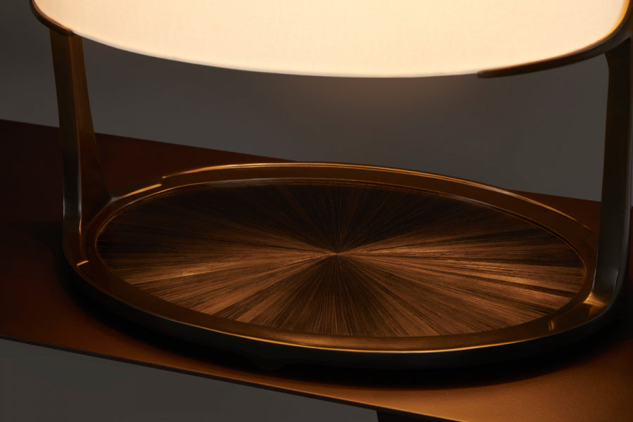 Inlet Table Lamp 
Ebony Straw