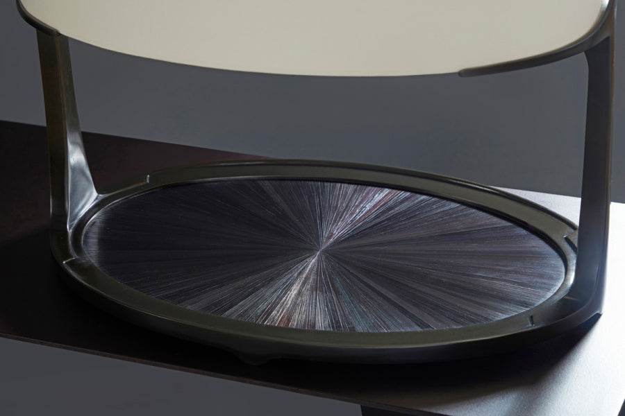 Inlet Table Lamp 
Ebony Straw