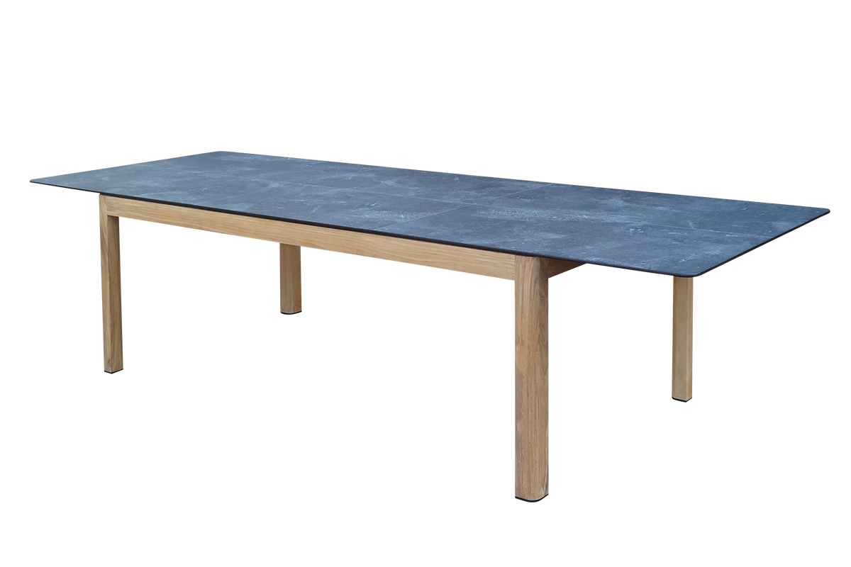 Extendable Teak Outdoor Table and 8 Stacking Armchairs
