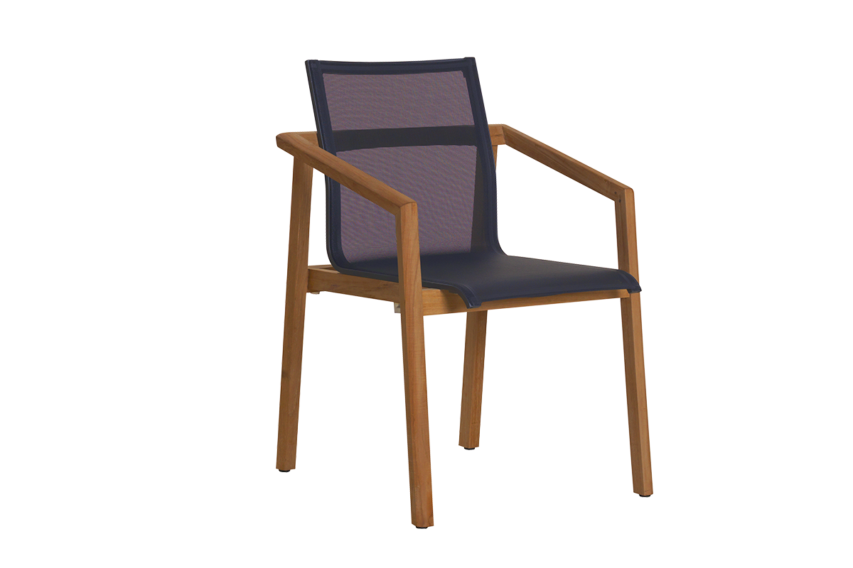 Extendable Teak Outdoor Table and 8 Stacking Armchairs