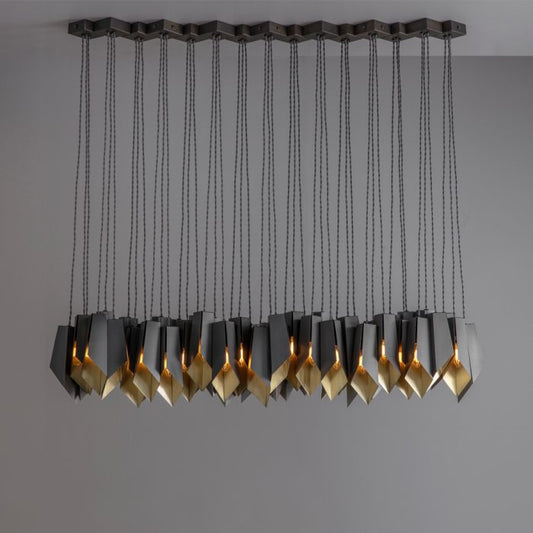 Bronze Fold Linear Chandelier