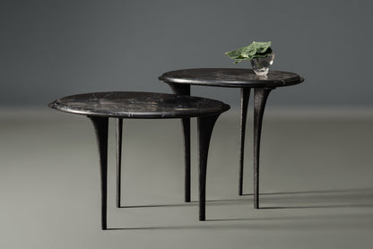 Quill Side Tables - Black Marble