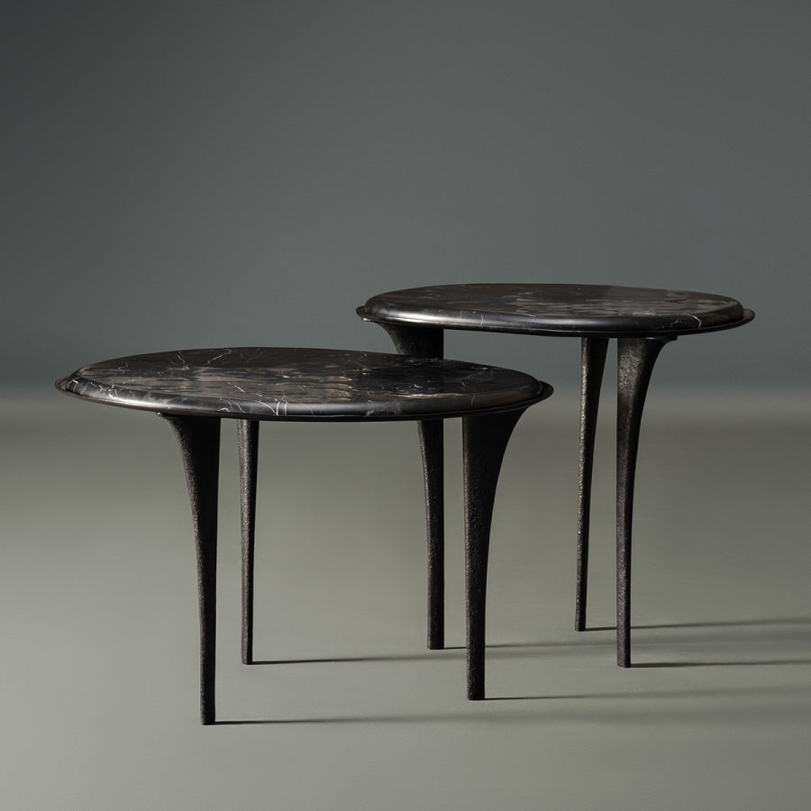 Quill Side Tables - Black Marble