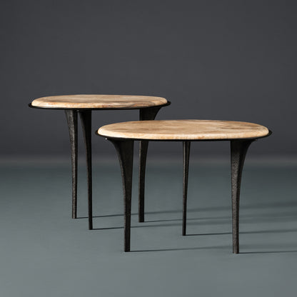 Quill Side Tables - Onyx Marble