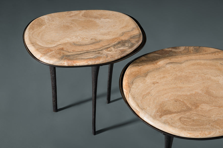 Quill Side Tables - Onyx Marble