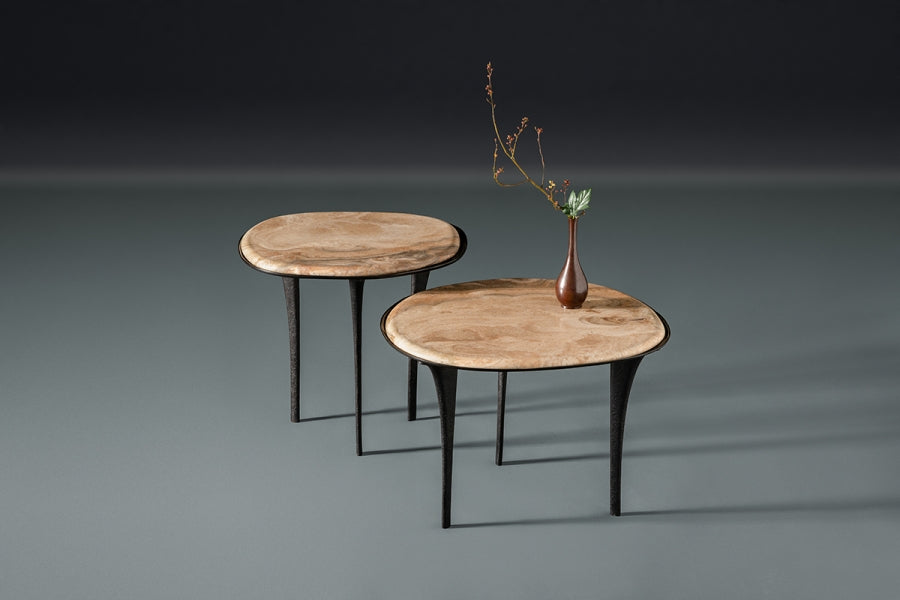 Quill Side Tables - Onyx Marble